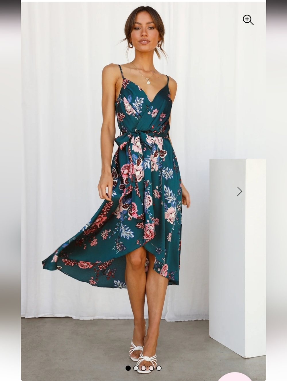 NWT Falling In Style Midi Dress Forest Green Large